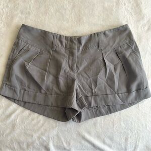 Express Grey Pleated Low Rise Micro Shorts